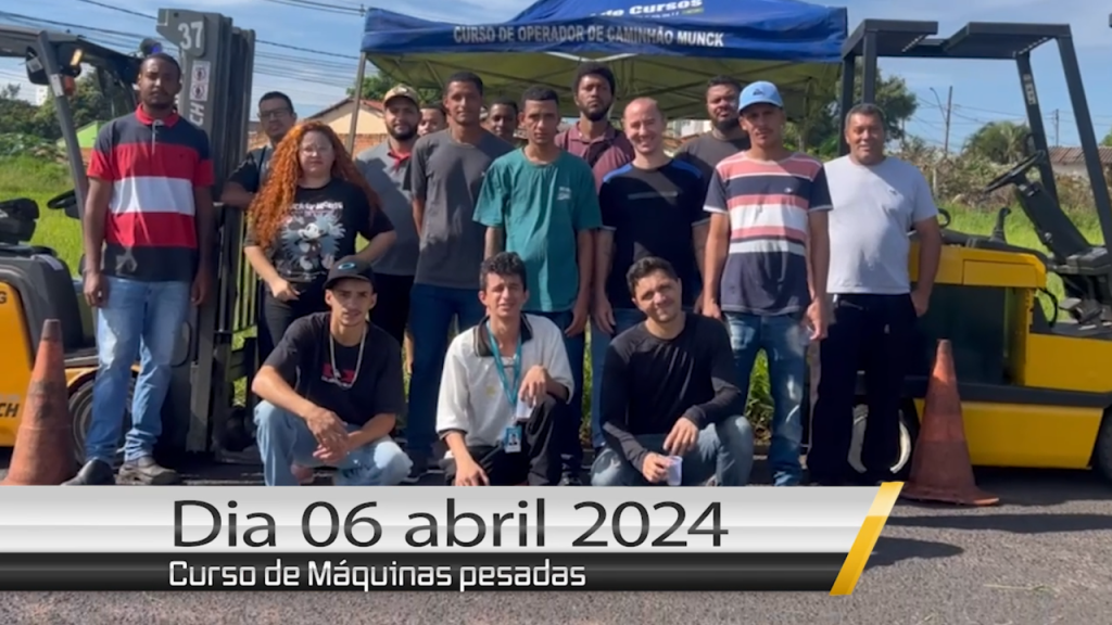 Curso de empilhadeira dia 06 de abril de 2024