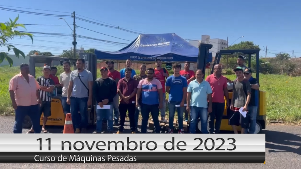 Curso de empilhadeira dia 11 de novembro de 2023