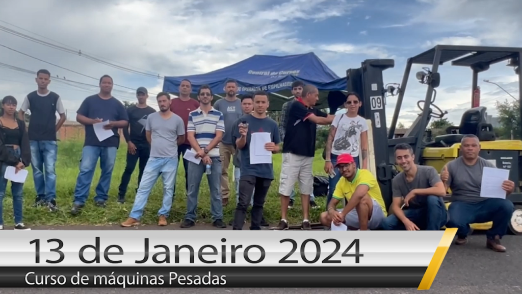 Curso de empilhadeira dia 13 de janeiro de 2024