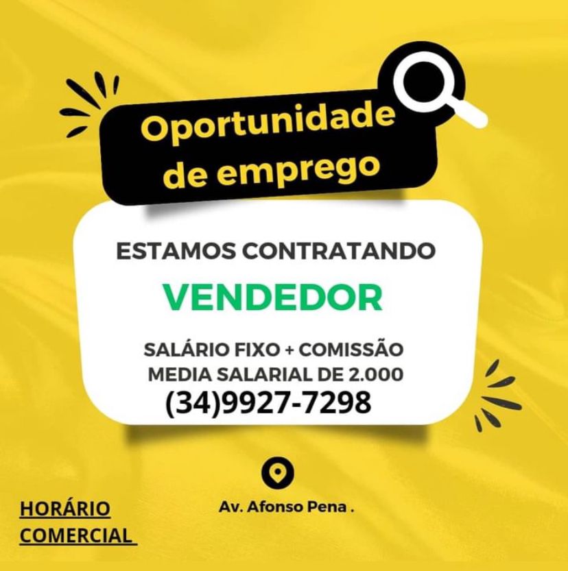 Emprego Uberlândia vendedor