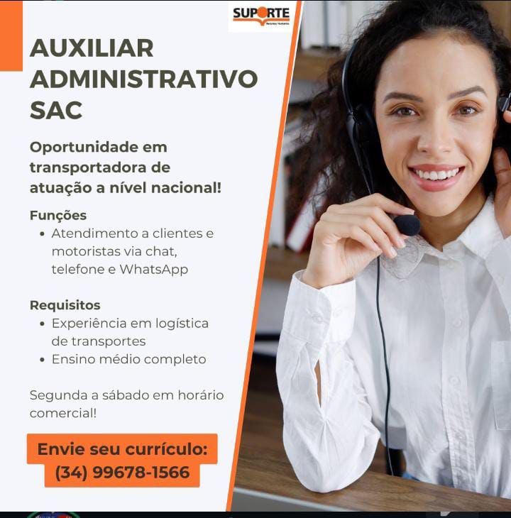 Vaga de emprego auxiliar administrativo