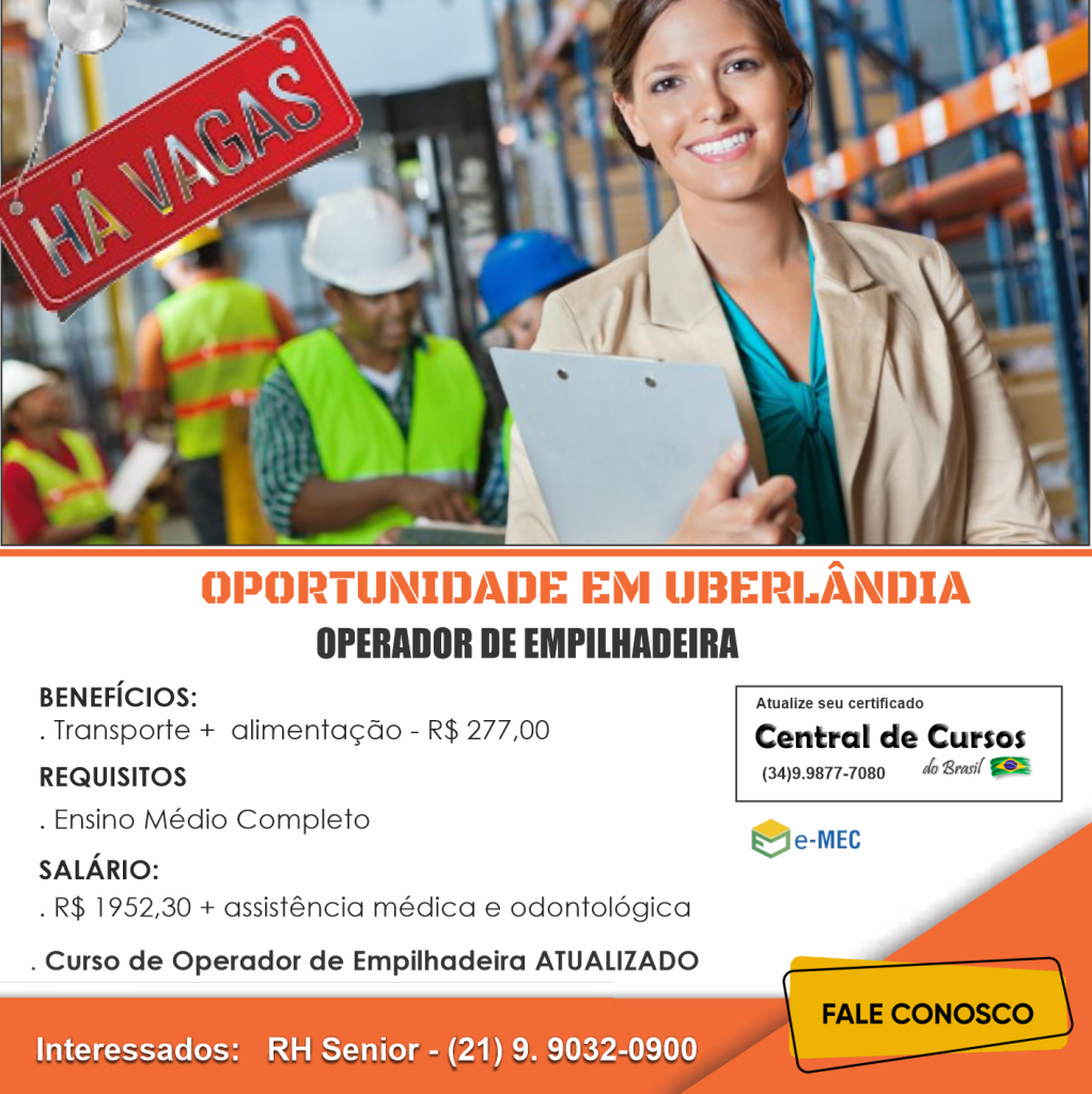 Vaga para operador de empilhadeira