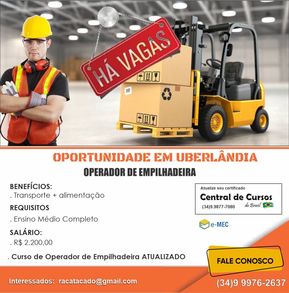 Vaga para operador empilhadeira