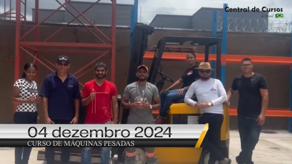 Curso de operador de empilhadeira em Uberlândia. Dia 04 de dezembro de 2024