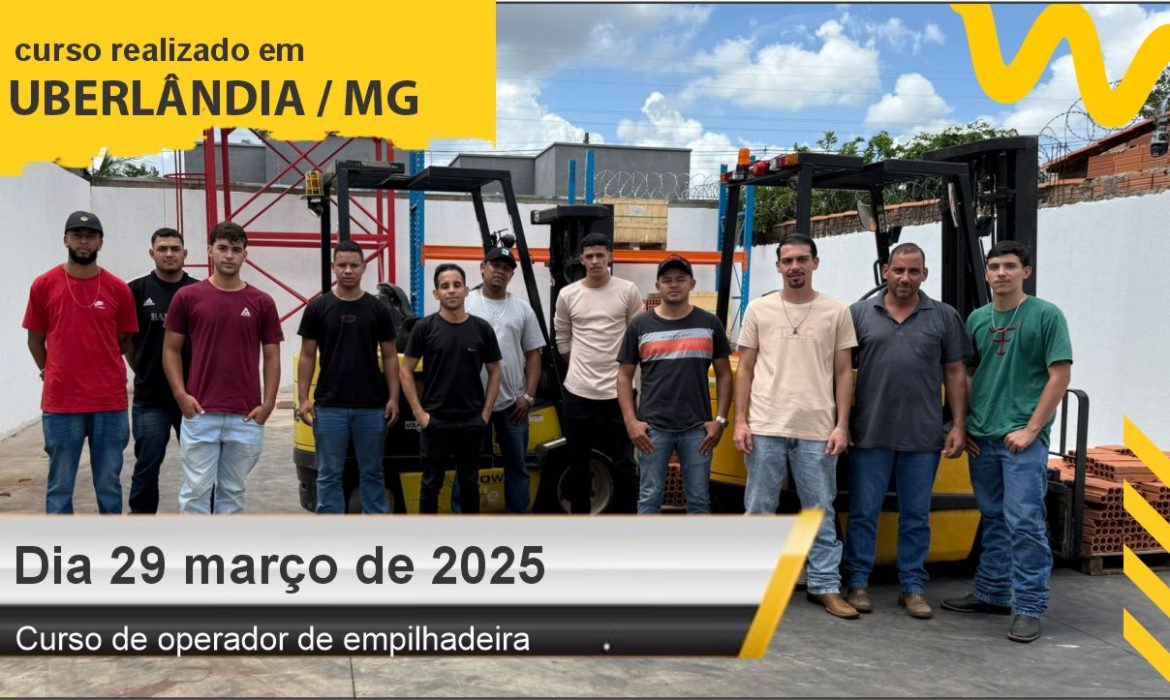 Curso de empilhadeira - Uberlândia - Dia 29 de março