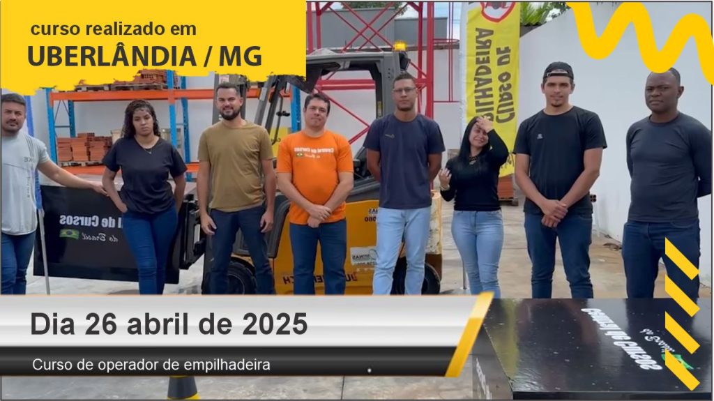 Curso de empilhadeira - Uberlândia - Dia 26 de abril de 2025