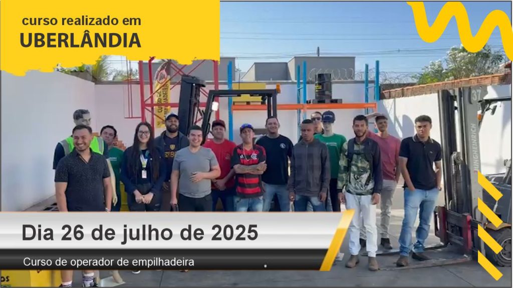 Curso de Operador de empilhadeira - Uberlândia - Dia 26 de julho de 2025