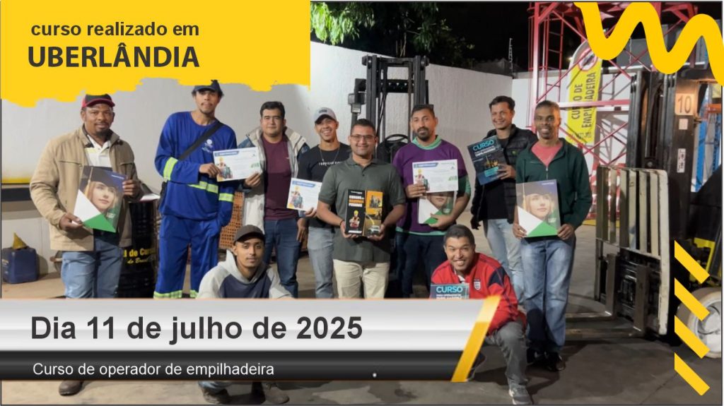 Curso de operador de empilhadeira - Uberlândia - Dia 11 de julho de 2025