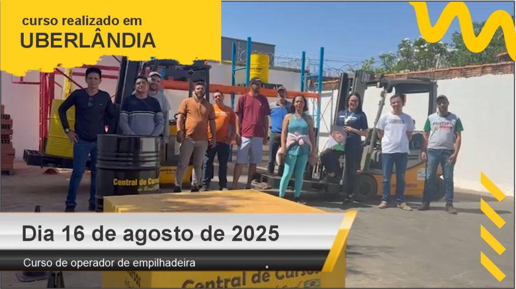 Curso de operador de empilhadeira - Uberlândia - Dia 16 de agosto de 2025