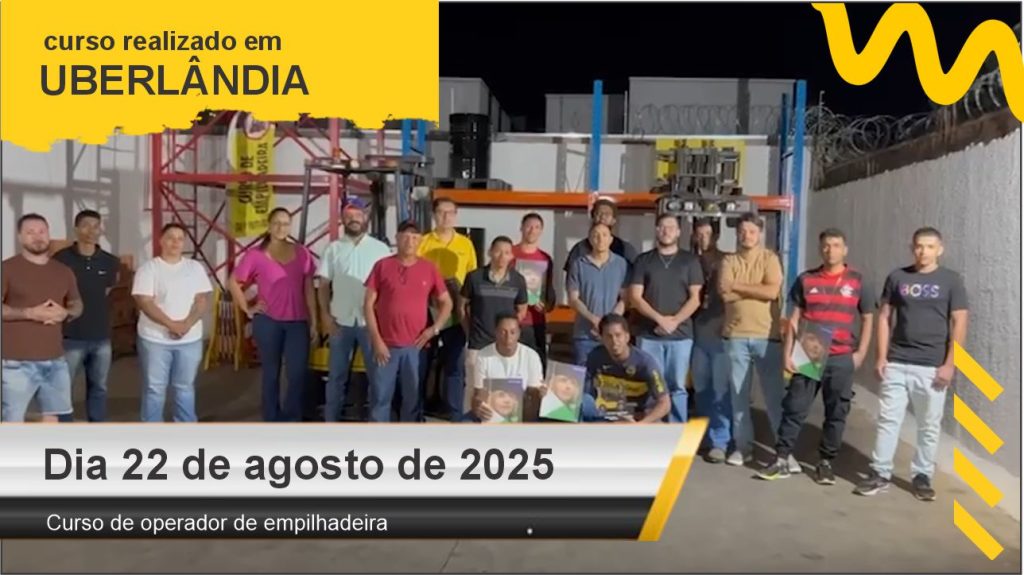 Curso de operador de empilhadeira - Uberlândia - Dia 22 de agosto de 2025