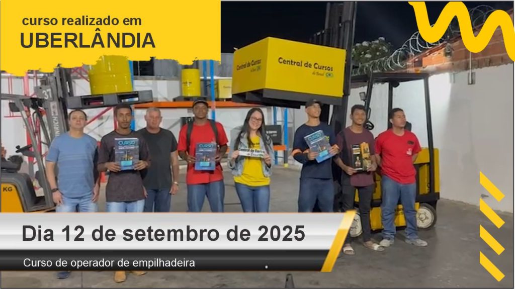 Curso de operador de empilhadeira - Uberlândia - Dia 12 de setembro de 2025