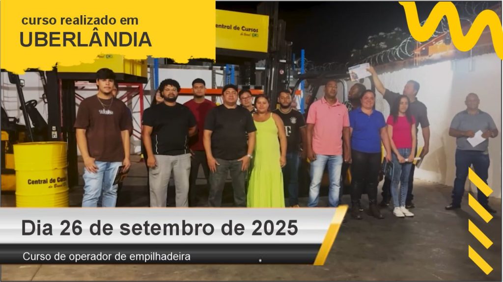 Curso de operador de empilhadeira - Uberlândia - Dia 26 de setembro