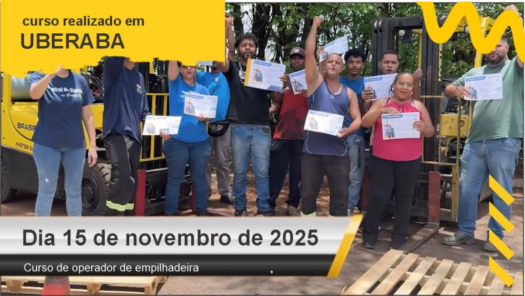 Curso de operador de empilhadeira - Uberlândia - Dia 15 de novembro de 2025