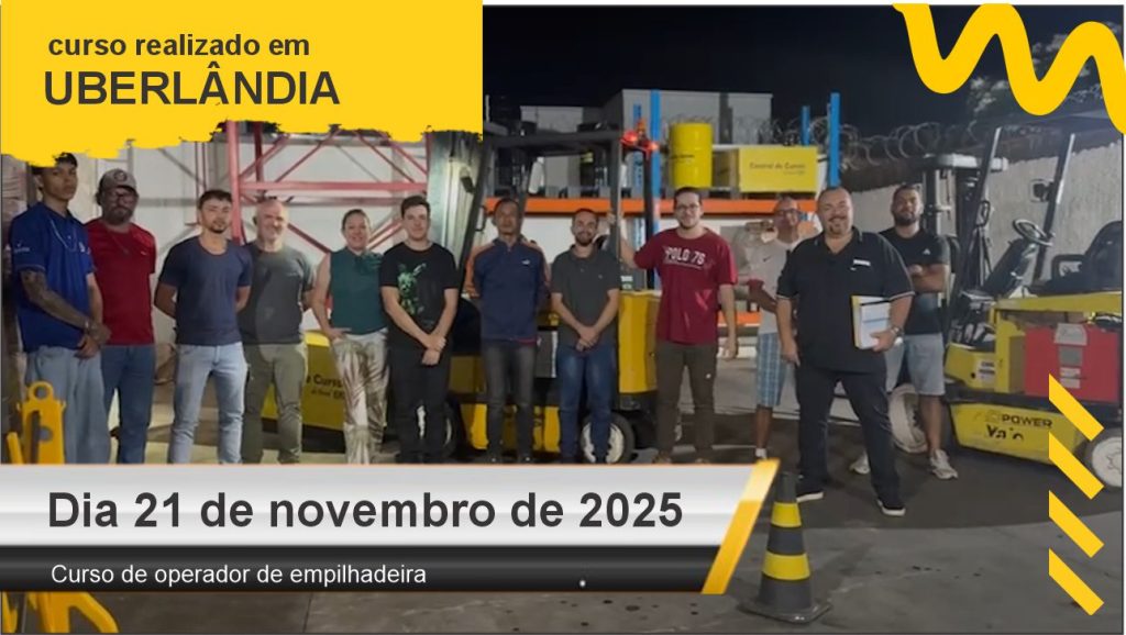 Curso de operador de empilhadeira - Uberlândia - Dia 21 de novembro de 2025