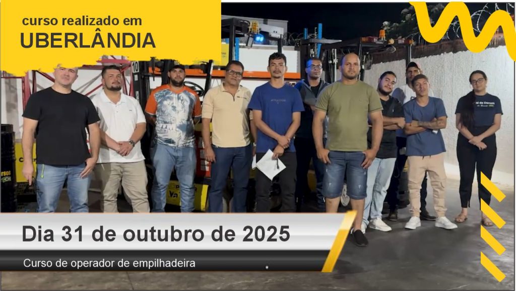 Curso de operador de empilhadeira - Uberlândia - Dia 31 de outubro de 2025