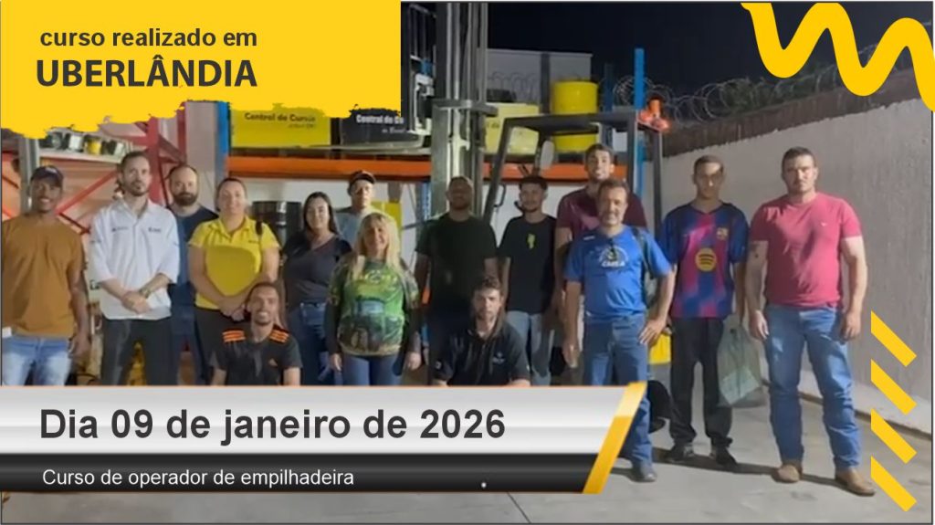 Curso de operador de empilhadeira - Uberlândia - Dia 09 de janeiro de 2026