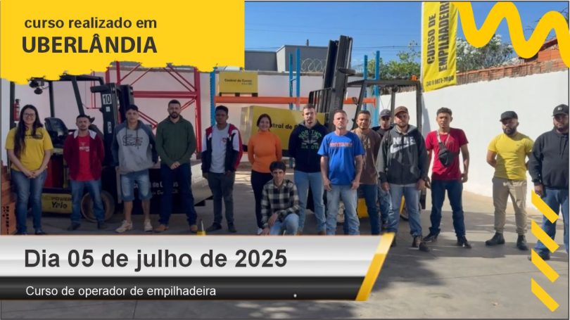 Curso de Operador de empilhadeira - Uberlândia - Dia 05 de julho de 2025