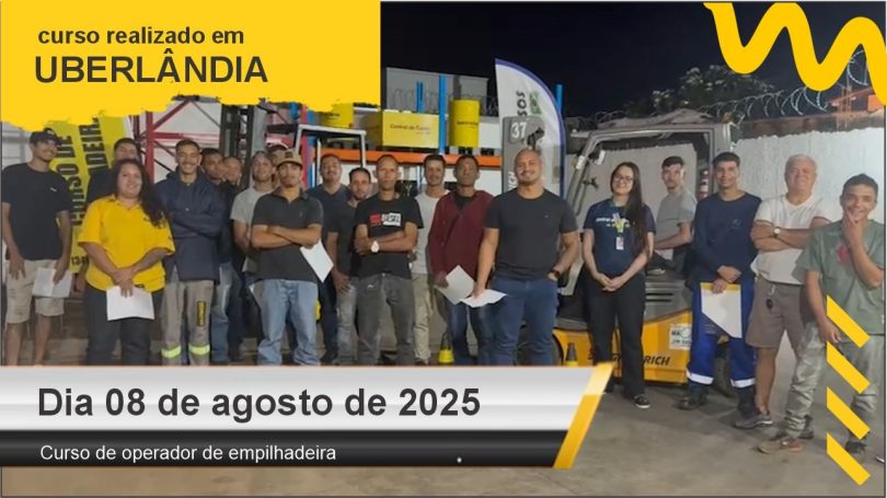 Curso de Operador de empilhadeira - Uberlândia - Dia 08 de agosto de 2025