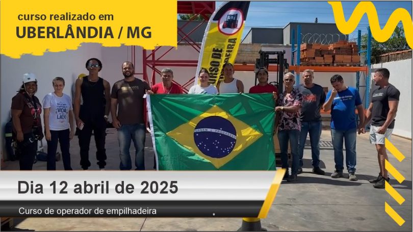 Curso de empilhadeira - Uberlândia - Dia 12 de abril de 2025