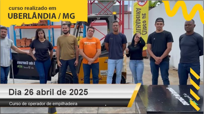 Curso de empilhadeira - Uberlândia - Dia 26 de abril de 2025