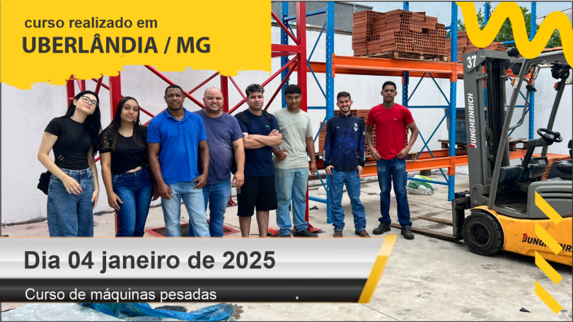 Curso de empilhadeira. Dia 04 de janeiro de 2025