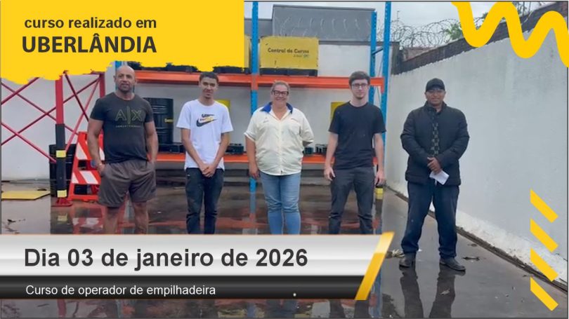 Curso de operador de empilhadeira - Uberlândia - Dia 03 de janeiro de 2026