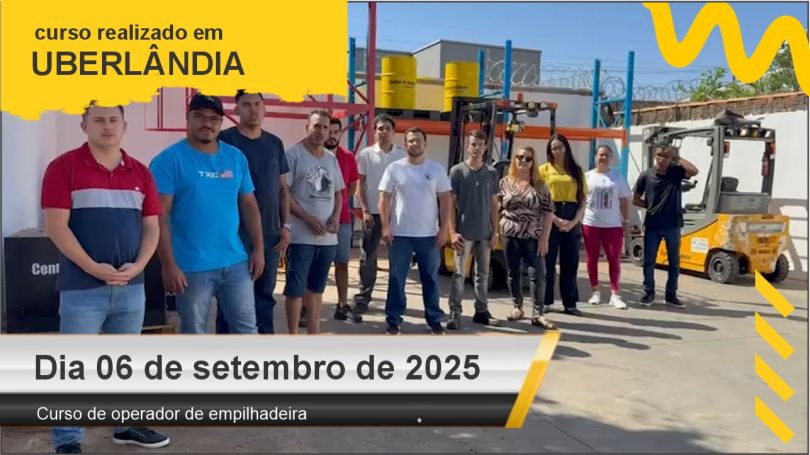 Curso de operador de empilhadeira - Uberlândia - Dia 06 de setembro de 2025
