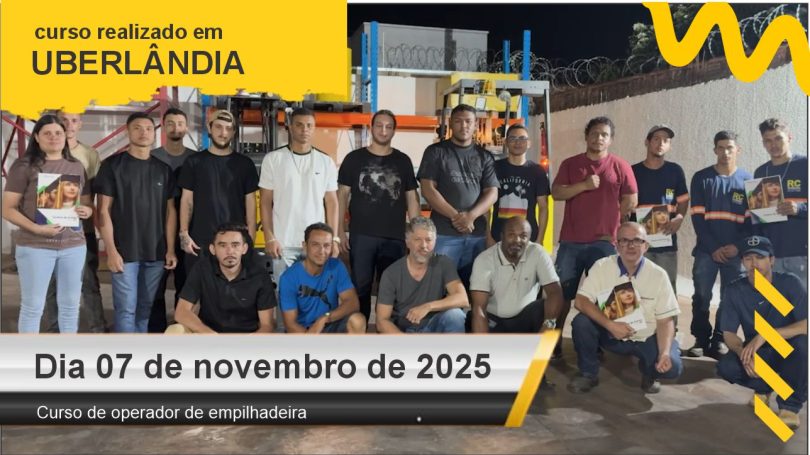 Curso de operador de empilhadeira - Uberlândia - Dia 07 de novembro de 2025