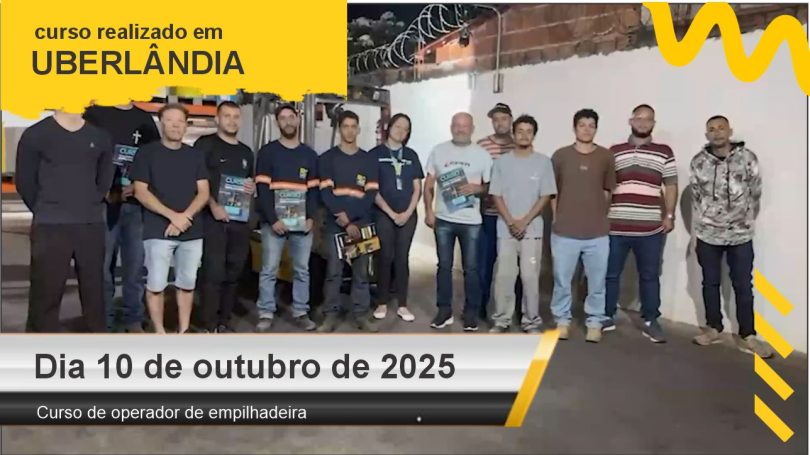 Curso de operador de empilhadeira - Uberlândia - Dia 10 de outubro de 2025