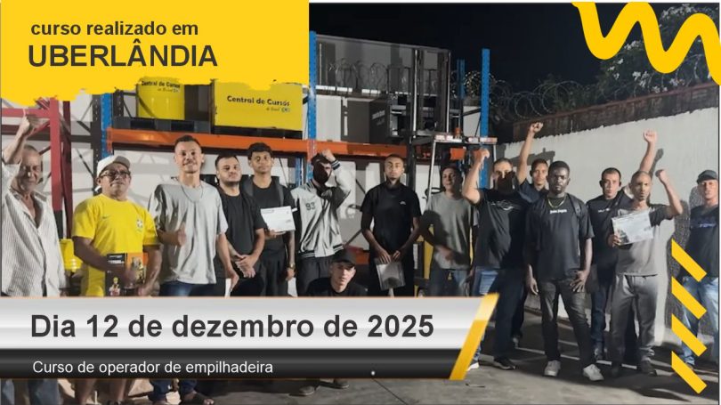 Curso de operador de empilhadeira - Uberlândia - Dia 12 de dezembro de 2025