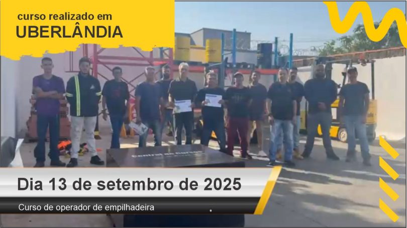 Curso de operador de empilhadeira - Uberlândia - Dia 13 de setembro de 2025