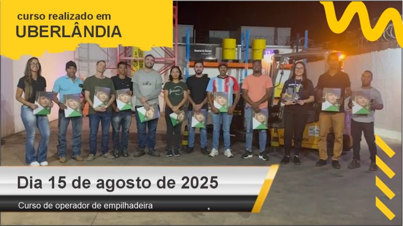 Curso de operador de empilhadeira - Uberlândia - Dia 15 de agosto de 2025