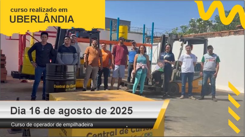 Curso de operador de empilhadeira - Uberlândia - Dia 16 de agosto de 2025
