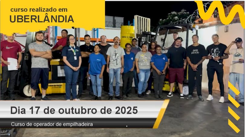 Curso de operador de empilhadeira - Uberlândia - Dia 17 de outubro de 2025