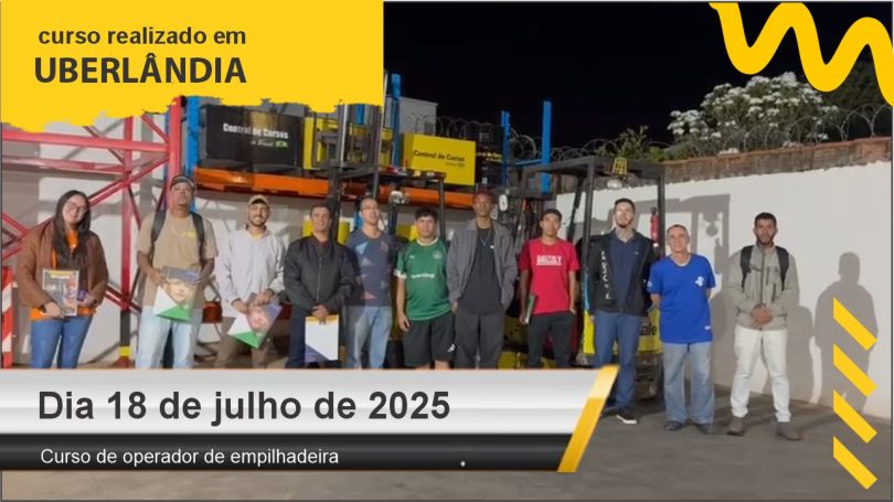 Curso de operador de empilhadeira - Uberlândia - Dia 18 de julho de 2025
