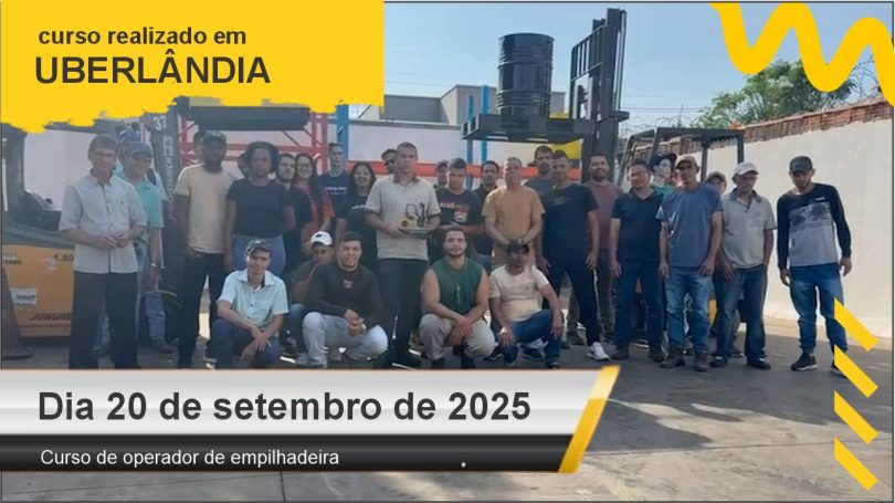 Curso de operador de empilhadeira - Uberlândia - Dia 20 de setembro de 2025