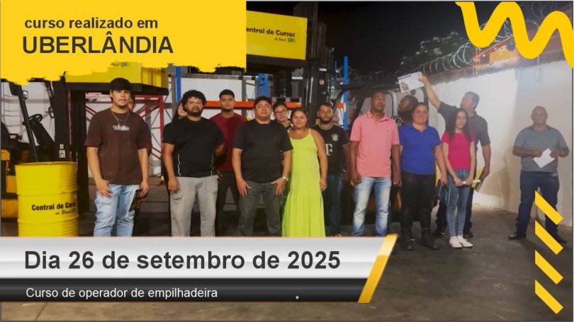 Curso de operador de empilhadeira - Uberlândia - Dia 26 de setembro