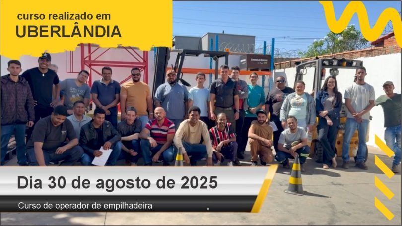 Curso de operador de empilhadeira - Uberlândia - Dia 30 de agosto de 2025