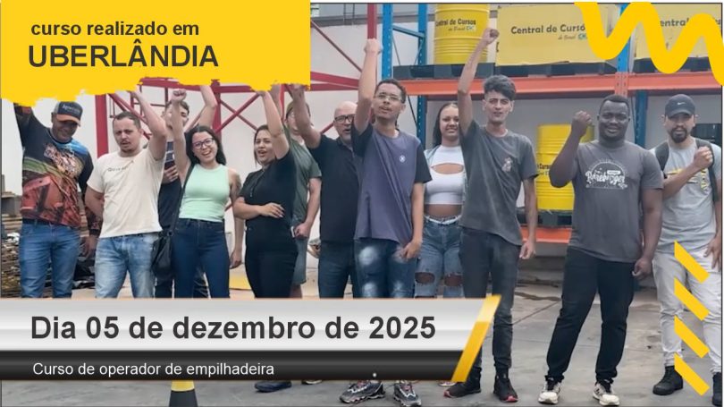 Curso de operador empilhadeira - Uberlândia - Dia 05 de dezembro de 2025